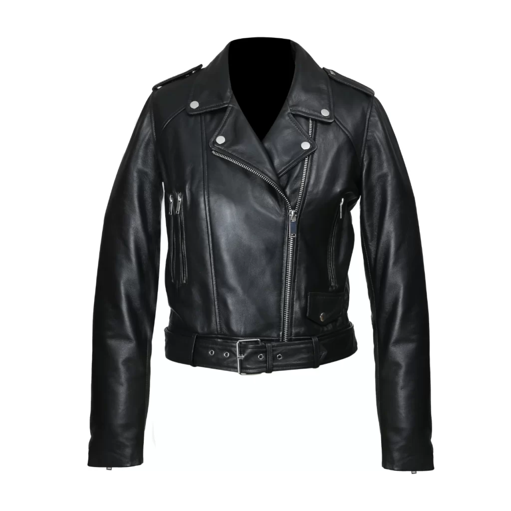 Ava Women Leather Biker Jacket by sync leather