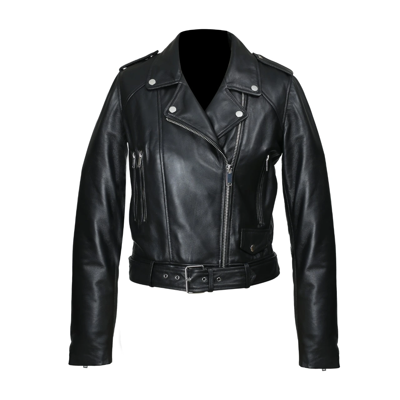 Ava Women Leather Biker Jacket by sync leather
