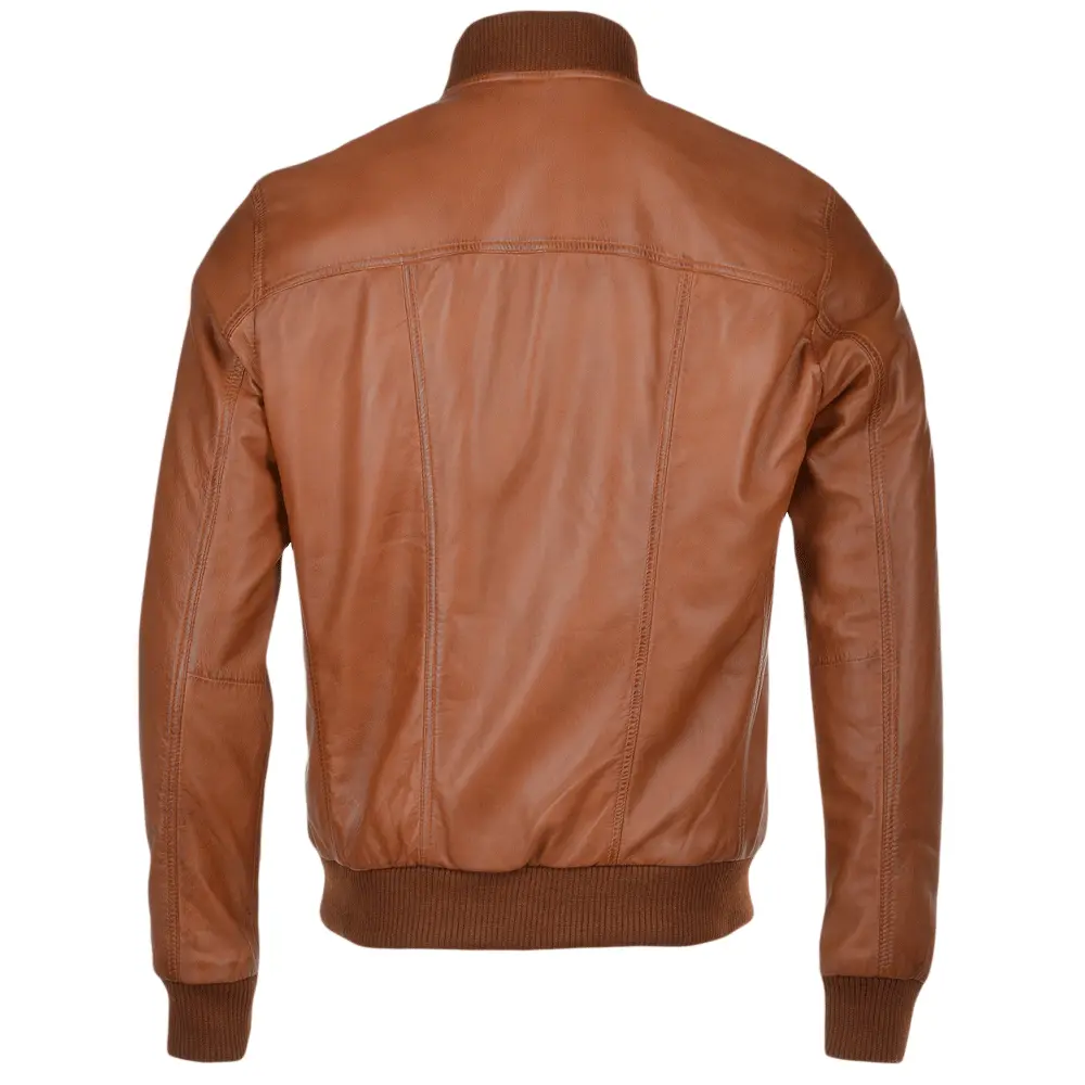 Stannis Men's Bomber Leather Jacket - Image 2