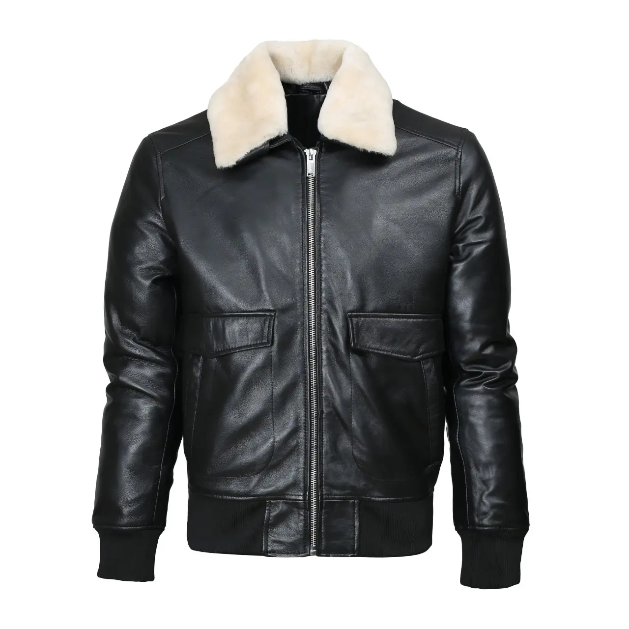 Andrew Marc Black Bomber Men's leather jacket