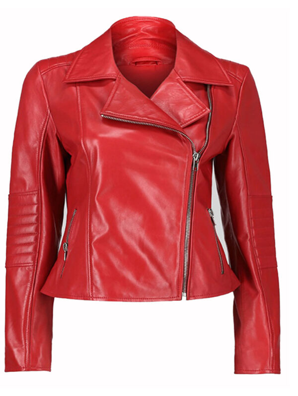 Angelina women biker leather jacket by sync leather