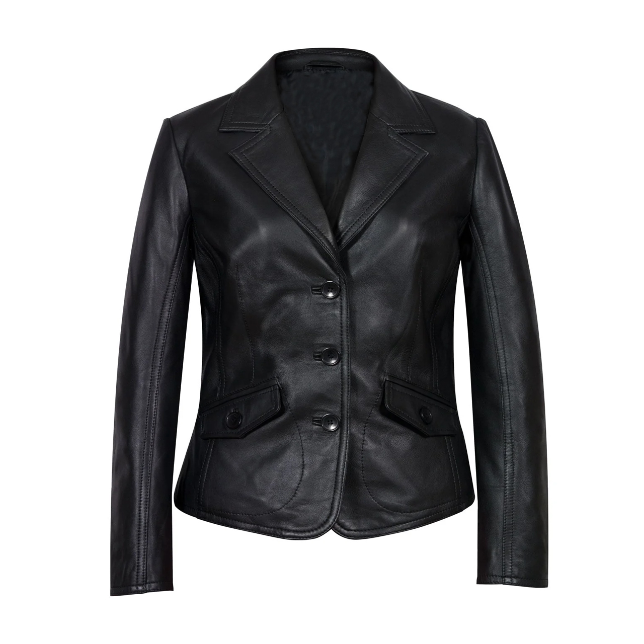 best women leather blazer by sync leather