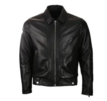 Cafe Men Bomber Leather Jacket