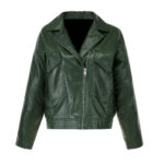women over size leather jacket