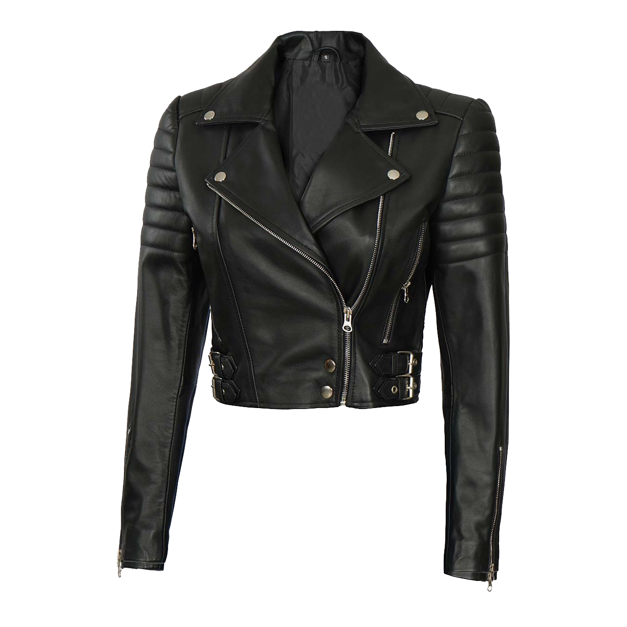 Short Biker Leather Jacket By Syncleathercom (1)