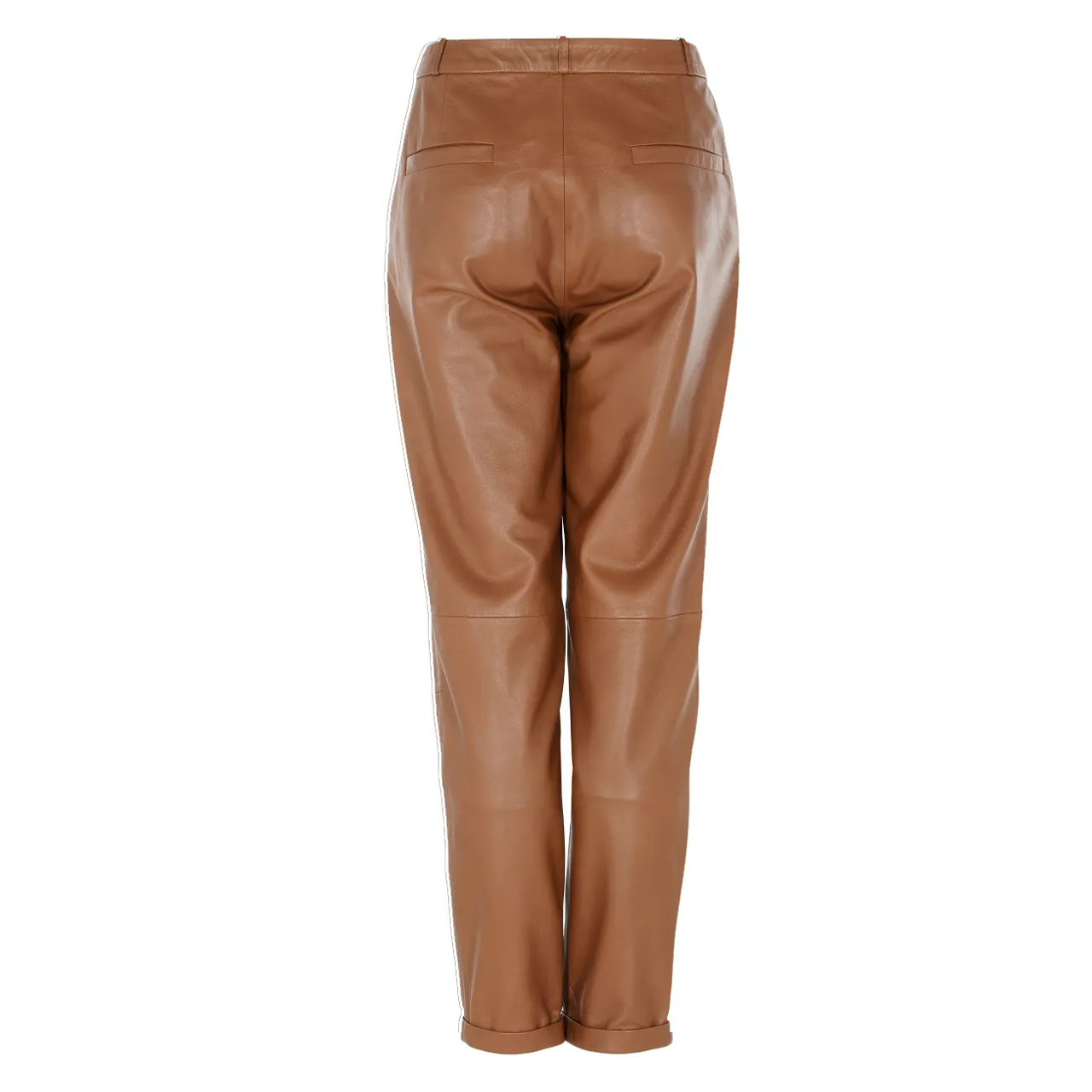 women leather pant. sku.SWB-01223 Camel Color. Ankle length. 100% real sheep leather.