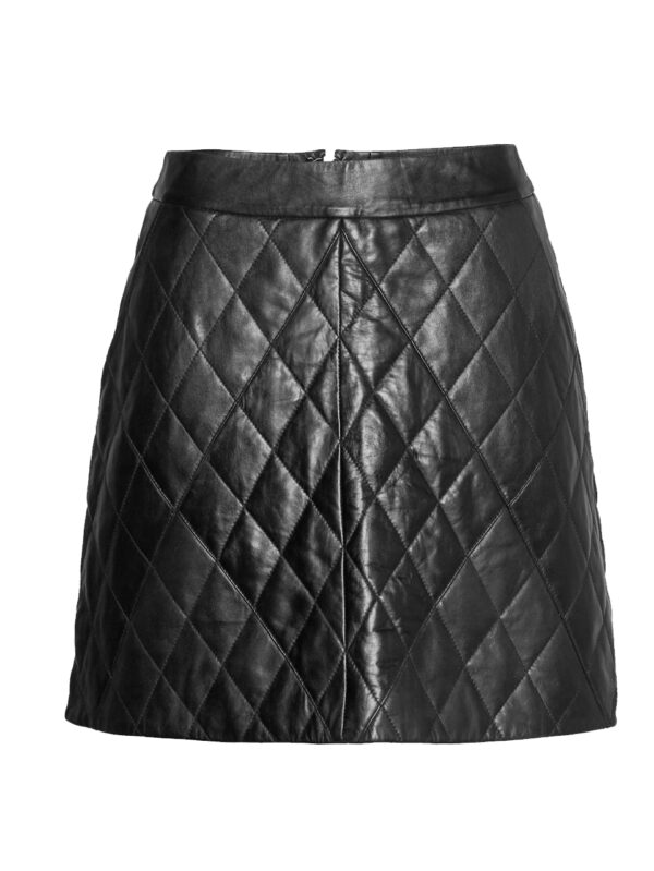 lyla women leather quailted leather skirt by syncleather.com