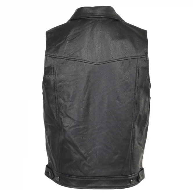 motor biker leathe vest by sync leather