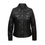 denim leather jacket by sync leather