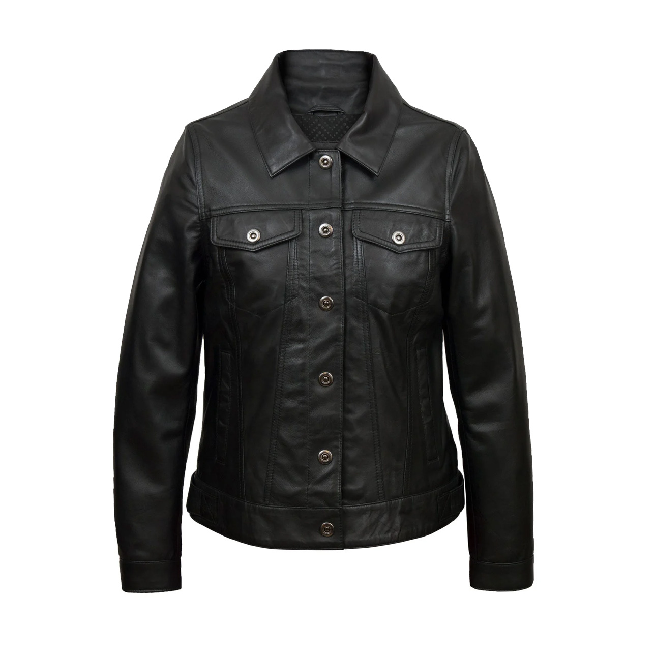 denim leather jacket by sync leather