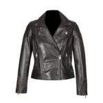 Aaliyah women leather biker jacket