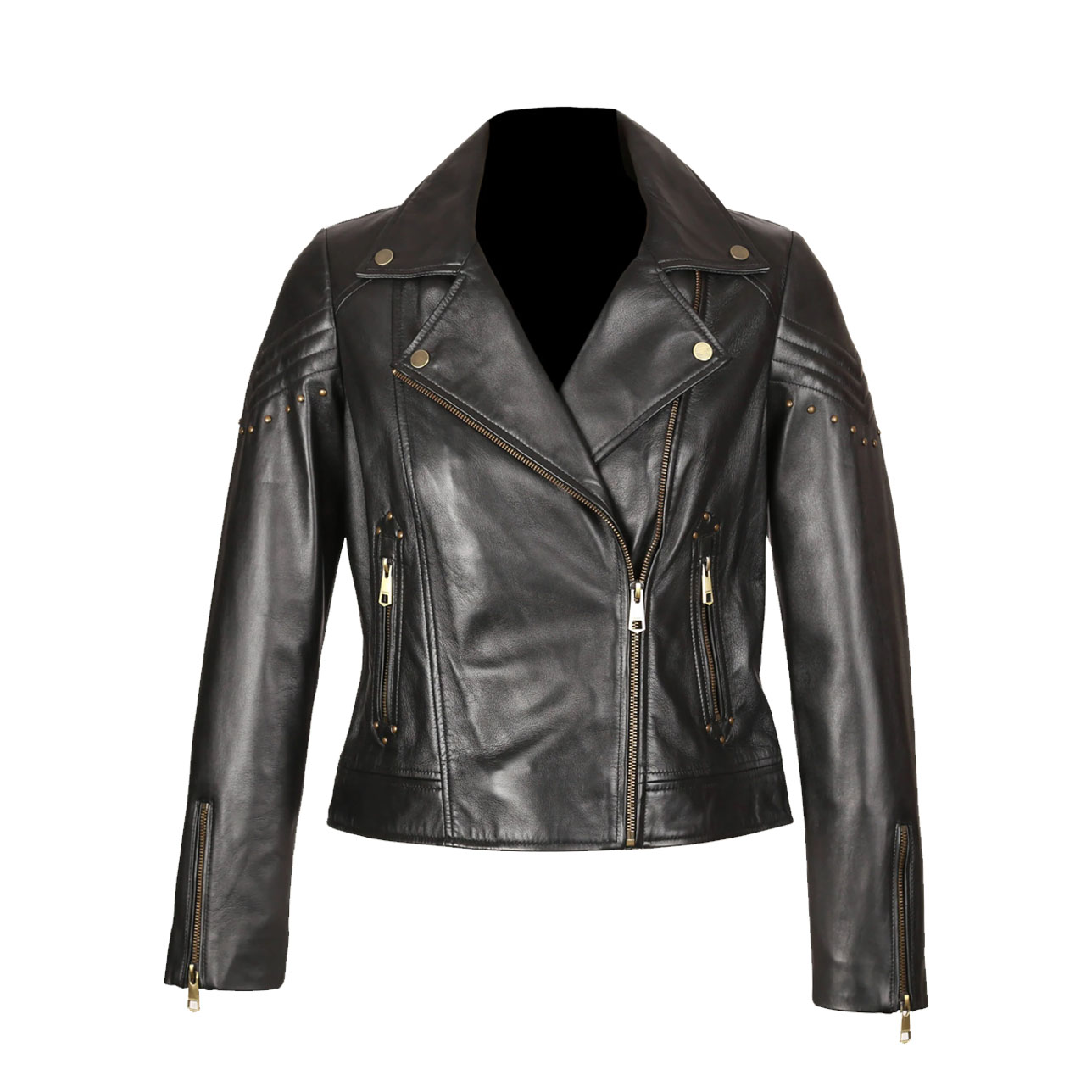 Aaliyah women leather biker jacket