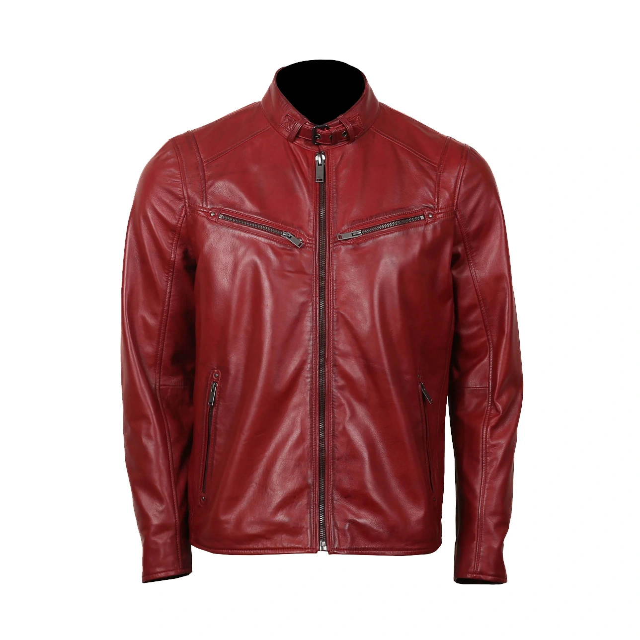 Dean Leather Biker Jacket - Image 2